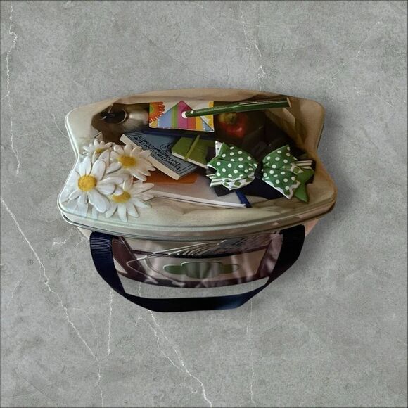 New Girl Scouts Kids Beige Going Places Tin Purse Tote Bag - Picture 3 of 10